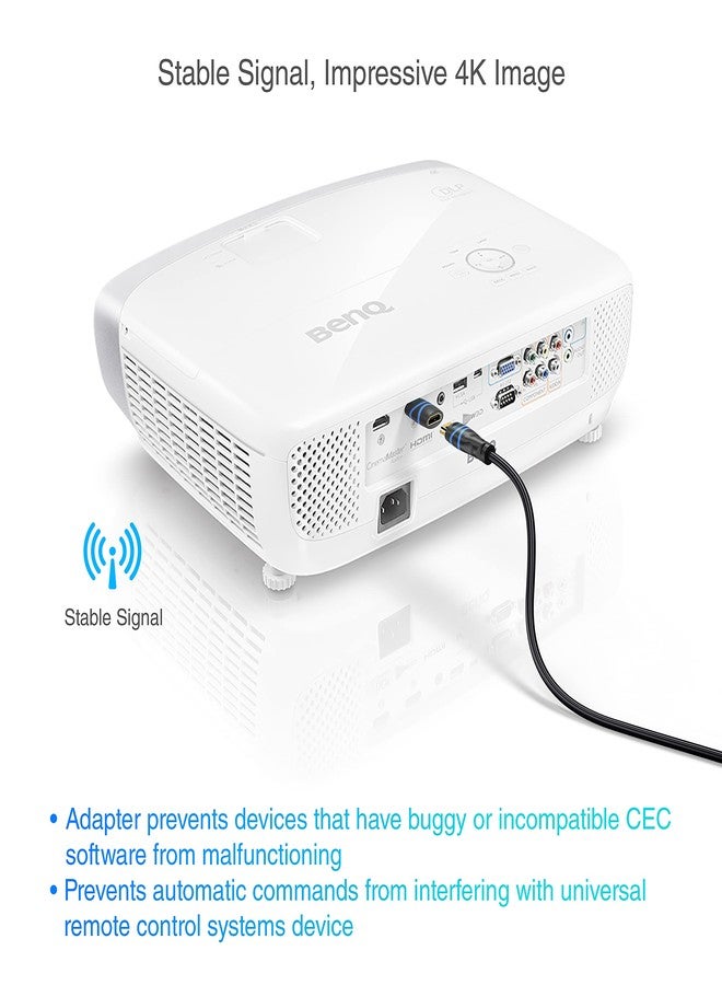 بلو ريجر محول BlueRigger HDMI CEC بدون مانع (4K UHD، ARC، إيثرنت، مانع مانع CEC من ذكر إلى أنثى) - متوافق مع أجهزة التلفزيون عالية الدقة، وأجهزة بث التلفزيون، وChromecast، وNintendo Switch، وXbox، وPS5، وأجهزة الكمبيوتر، ومكبرات الصوت - Image 3